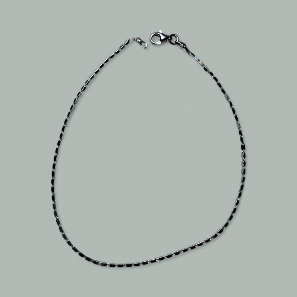 Silver 925 elongated‎ box Ankle bracelet